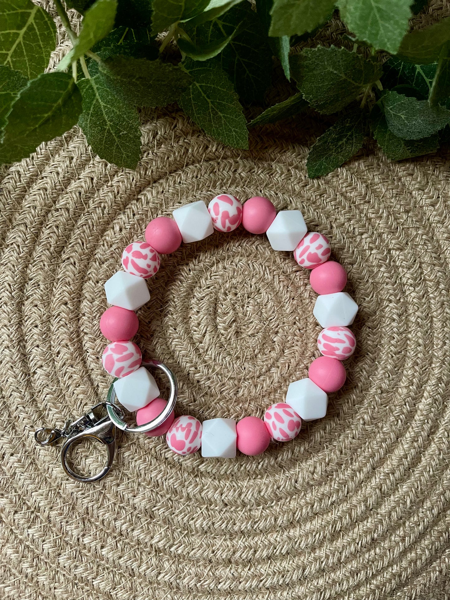 Pink Cow Wristlet