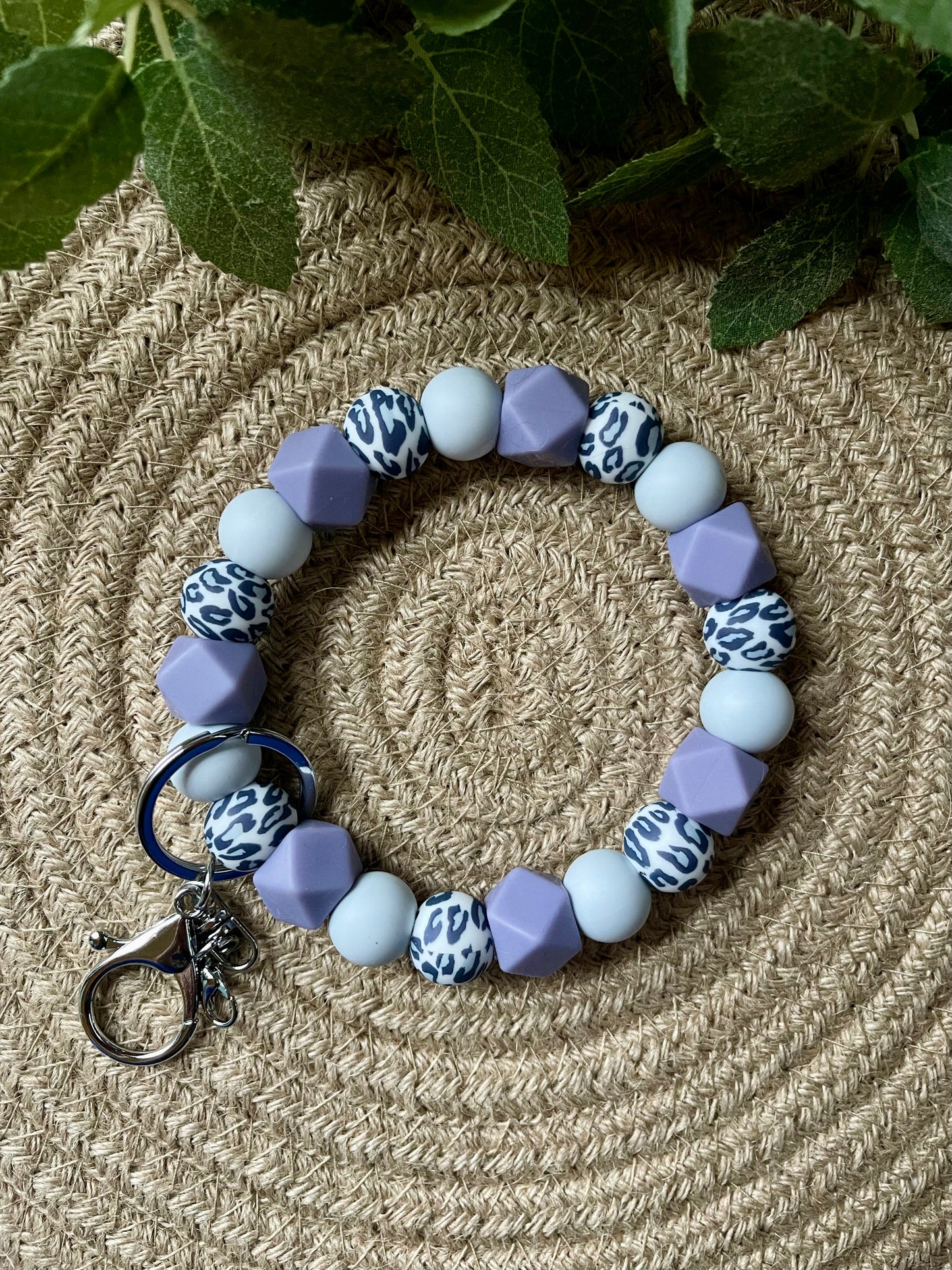 Purple Leopard Wristlet